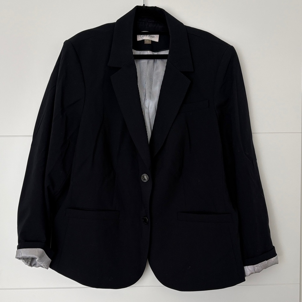 Calvin Klein Women's Black Single-Breasted Blazer